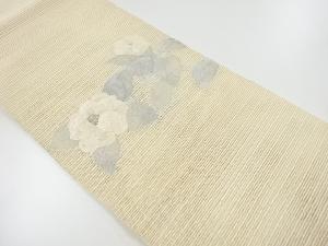 リサイクル　絽綴れ椿模様織り出し名古屋帯